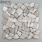 White wood Crazy mix tumbled mosaic tile