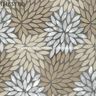 Marble Blend Shell Mosaic Tiles