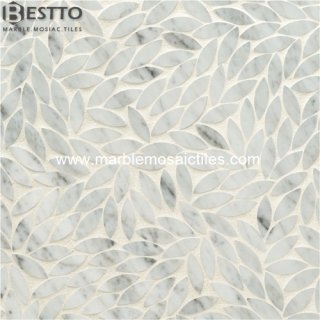 Top Quality White Carrara Marble flower Mosaic Tiles