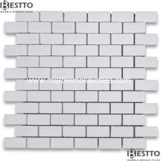 Thassos White Brick  Mosaic