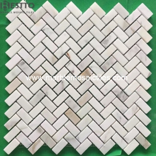 Calacatta Gold Herringbone Mosaic tile Online