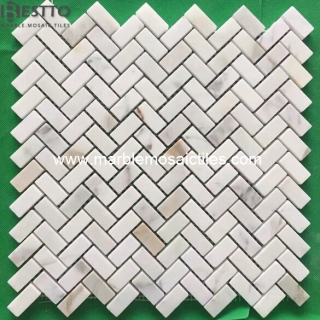 Calacatta Gold Herringbone Mosaic tile Suppliers