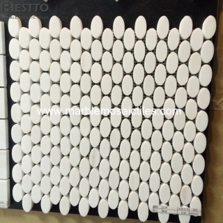 Bianco Dolomiti Oval Mosaic Tile Online