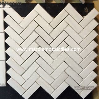 Bianco Dolomiti Herringbone Mosaic Tiles Suppliers