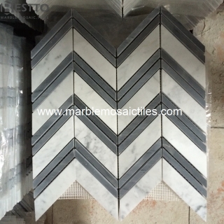 Itlay Bardiglio Chevron Mosaic Tile