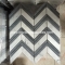 Carrara mixed Bardiglio Chevron Mosaic Tile