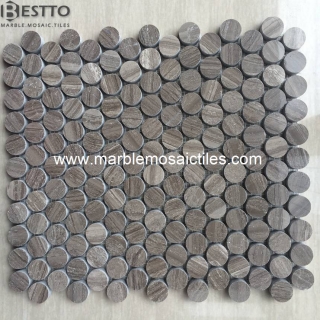 Penny round coffee wood mosaic tiles Suppliers