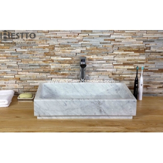 White Carrara Marble bathroom basin Suppliers