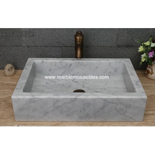 White Carrara Rectangle Sinks Suppliers