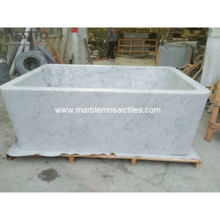 White Carrara Rectangle Bathtub Suppliers