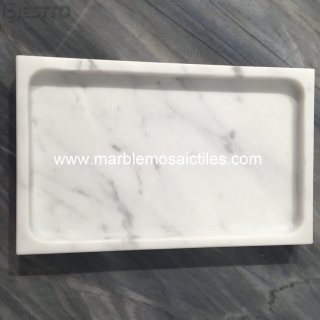 White Carrara Rectangle Tray Suppliers
