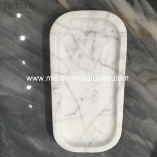 White Carrara Rectangle Tray Suppliers