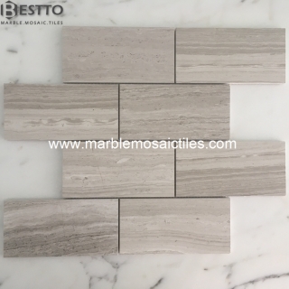 White wood Marble Subway Mosaic tiles Online
