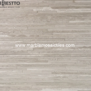 White wood marble Bamboo mosaic tiles Online