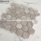 White wood marble hexagon mosaic tiles