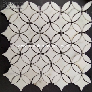 White Marble Flower Mosaic Tile Manufacturers