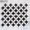 White and Black Marble Flower Mosaic Tile