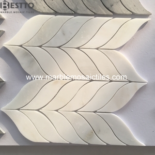 Top Quality China Statuary White marble olive mosaic tiles