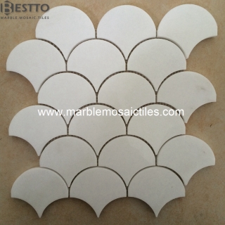 top Thassos White Marble Fan Mosaic Tiles online