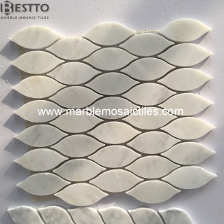 Top Quality White Marble Leaves Mosaic Tile