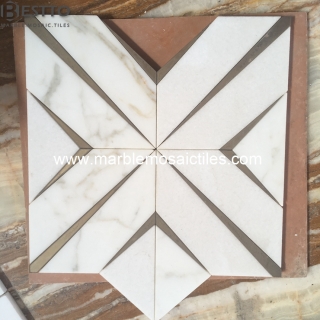 Hot Sale Calacatta, Thassos, Brass mosaic Tiles