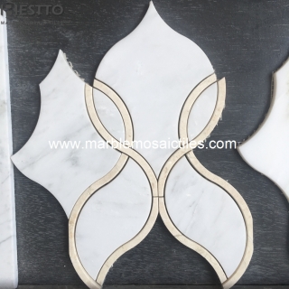 Hot Sale New Statuary White Marble and Glass Mosaic