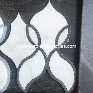 Hot Sale New Statuary White Marble and Glass Mosaic