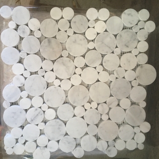 White Carrara Bubble Mosaic tiles Suppliers